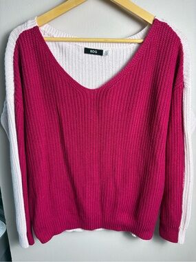 BDG Urban Outfitters Billie Colourblock V-Neck Knit Sweater Small
